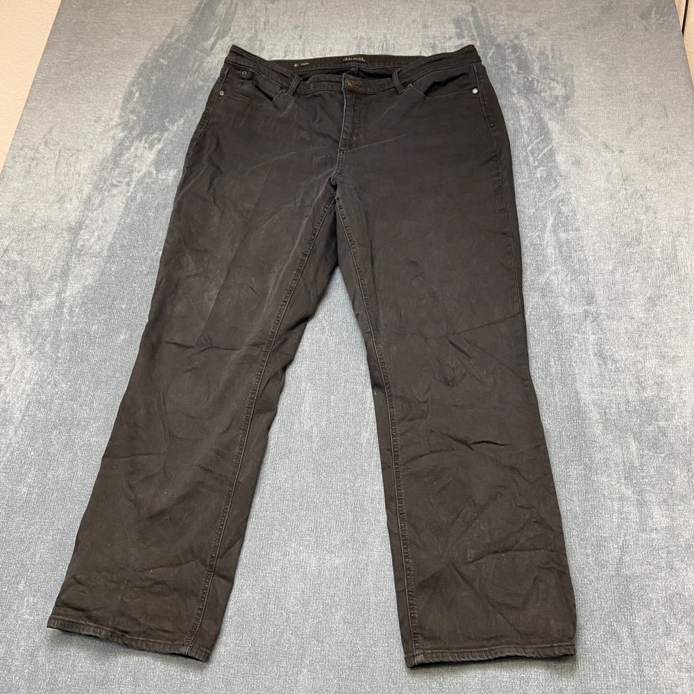 Talbots Flawless Jeans Women 18 Black Denim Dark Wash Five-Pocket Straight Curvy